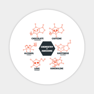 "Chemistry is Awesome" Cute Molecules Magnet